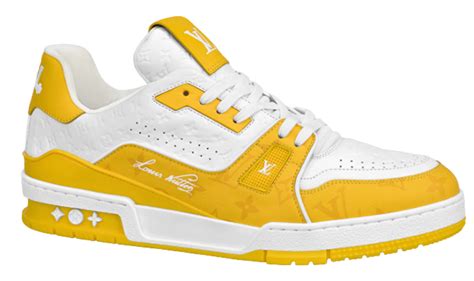 lv trainer sneaker yellow